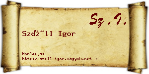 Széll Igor névjegykártya