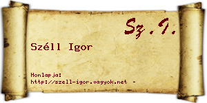 Széll Igor névjegykártya